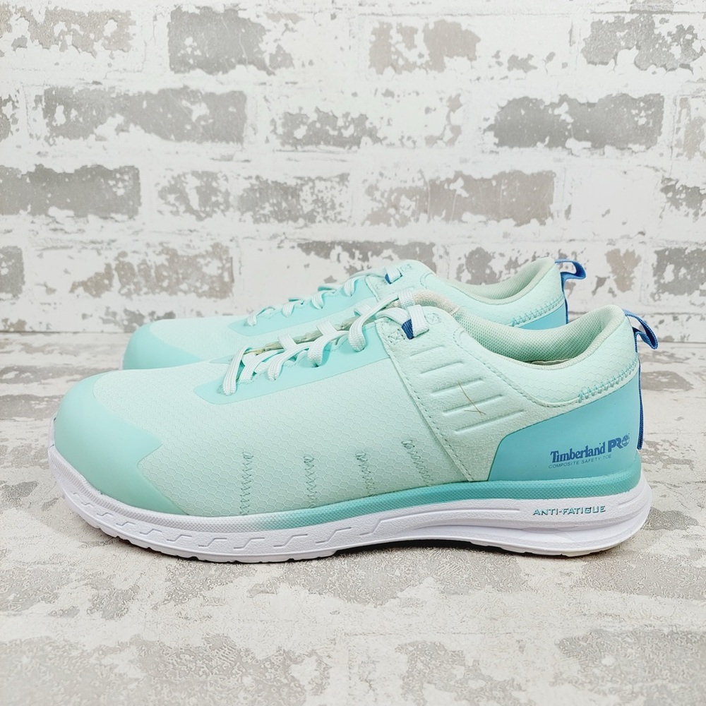 NEW Timberland PRO Overdrive Aqua Sage Composite Safety Toe Anti Fatigue T563